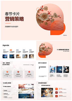 春节卡片营销策略优化数据解析定制差异化创新竞争PPT模板