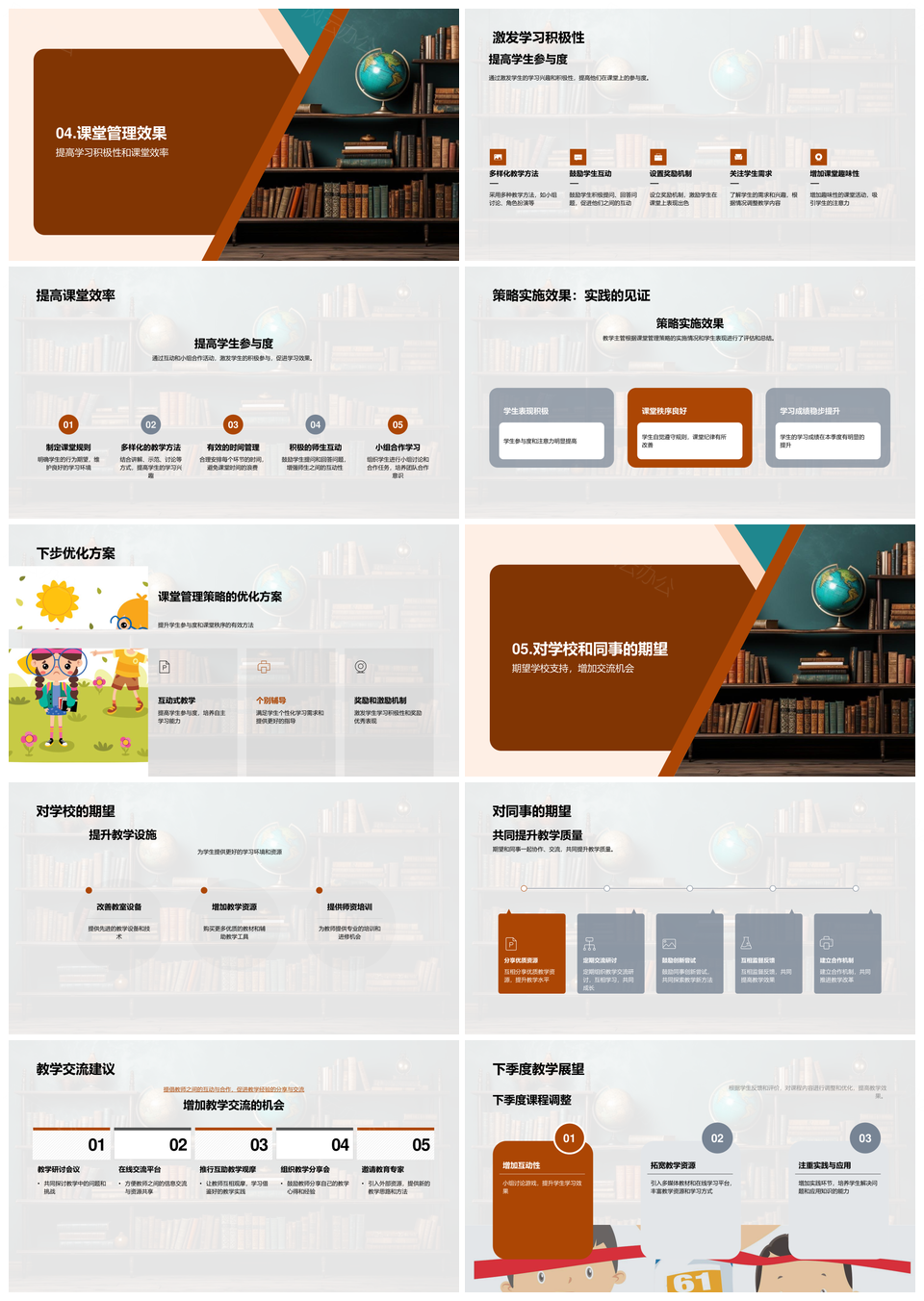 教学实践总结课堂管理策略改进学生反馈课程优化PPT模板