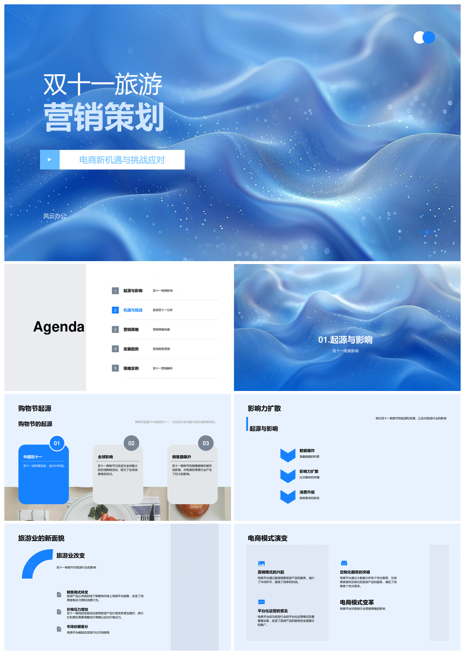 双十一旅游电商营销策略机遇挑战应对PPT模板