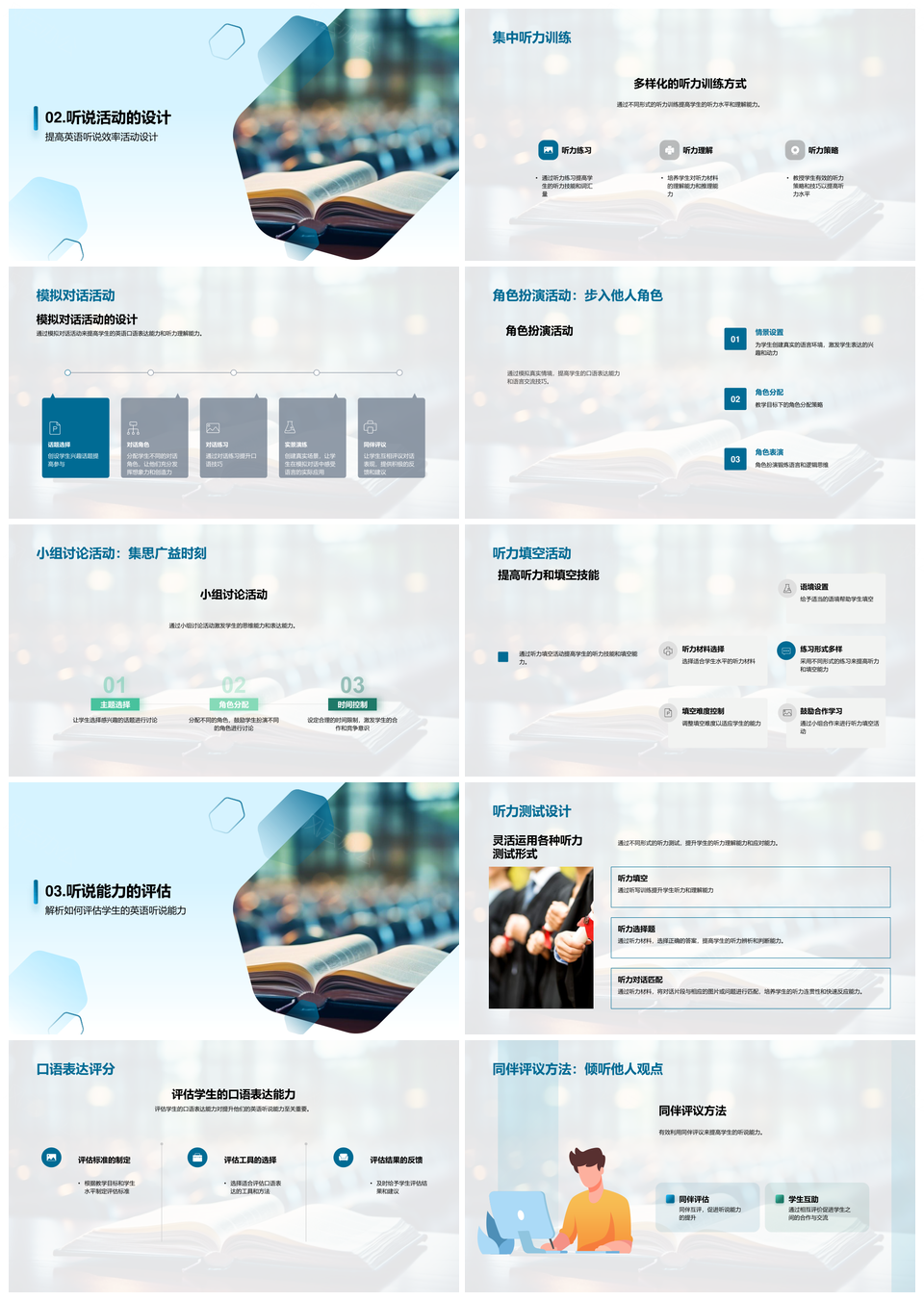 初中英语听说训练模拟对话测试评分PPT模板