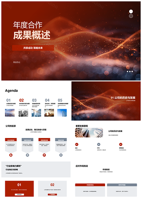年度合作成果共同项目应对市场挑战PPT模板