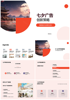 七夕情感故事与数据驱动营销PPT模板