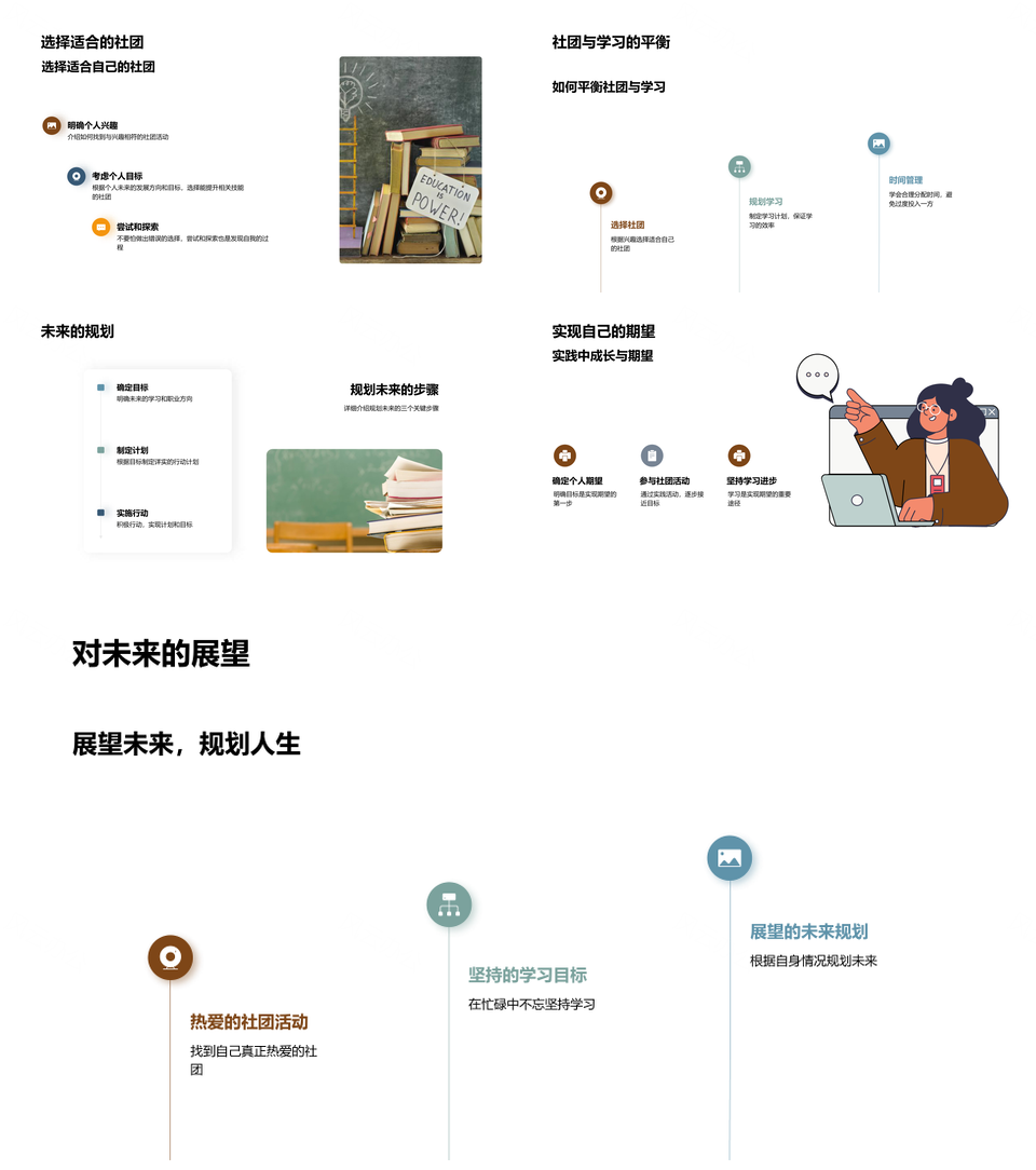 高中生活学习社团领导力与时间管理平衡PPT模板