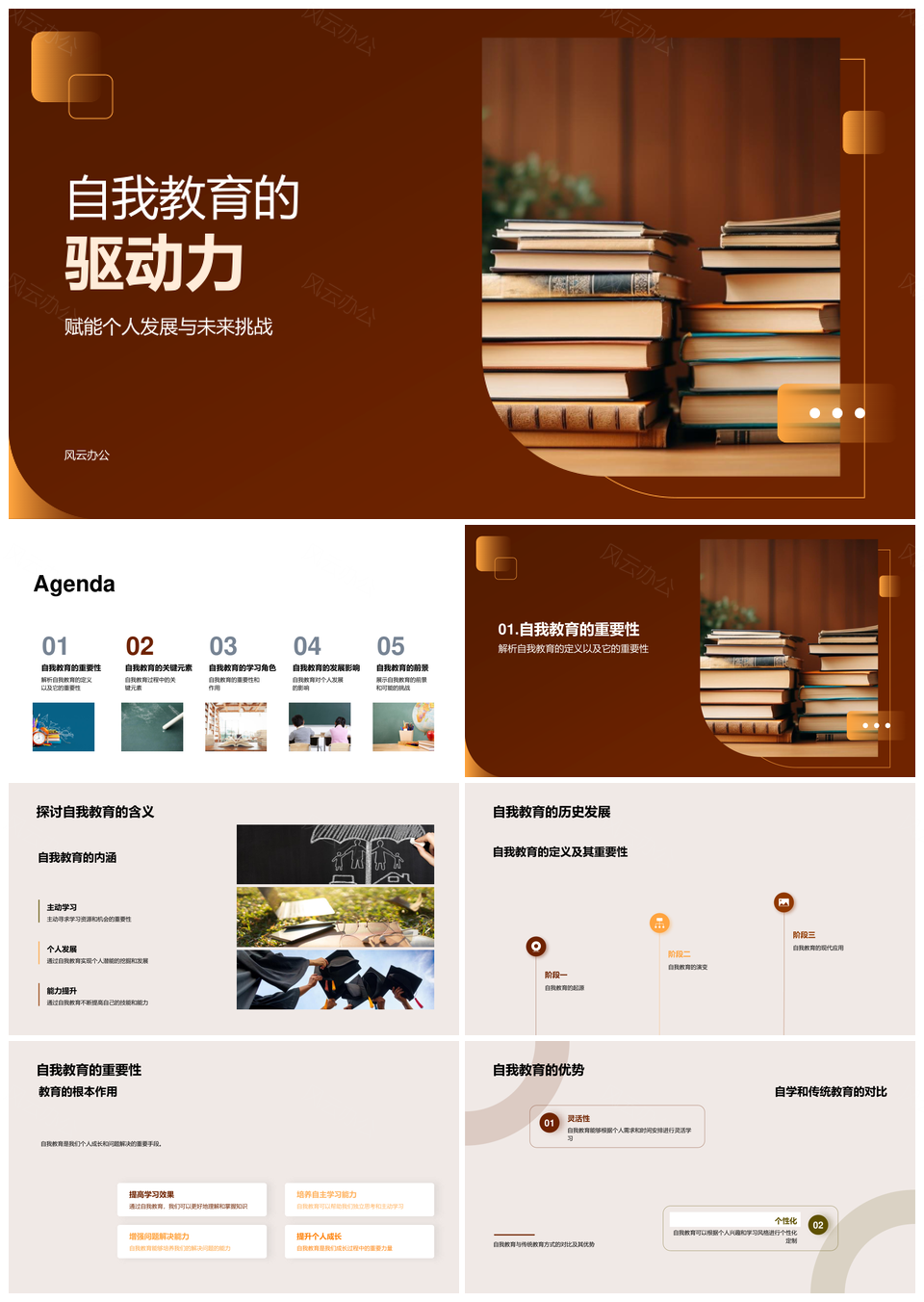 自我教育驱动个人发展迎战未来挑战PPT模板