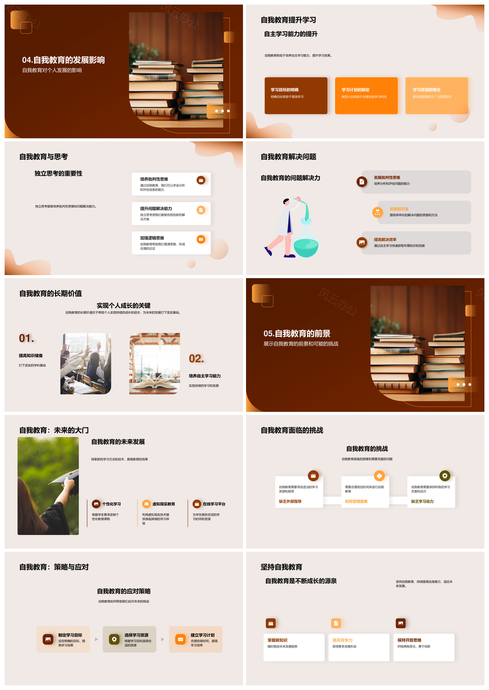 自我教育驱动个人发展迎战未来挑战PPT模板