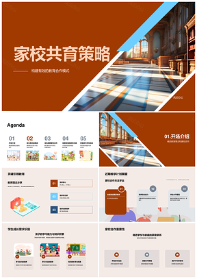 家校共育合作模式促学生发展环境PPT模板