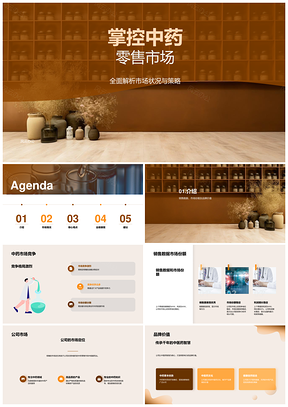 中药零售店上季度业绩市场趋势竞争总结PPT模板