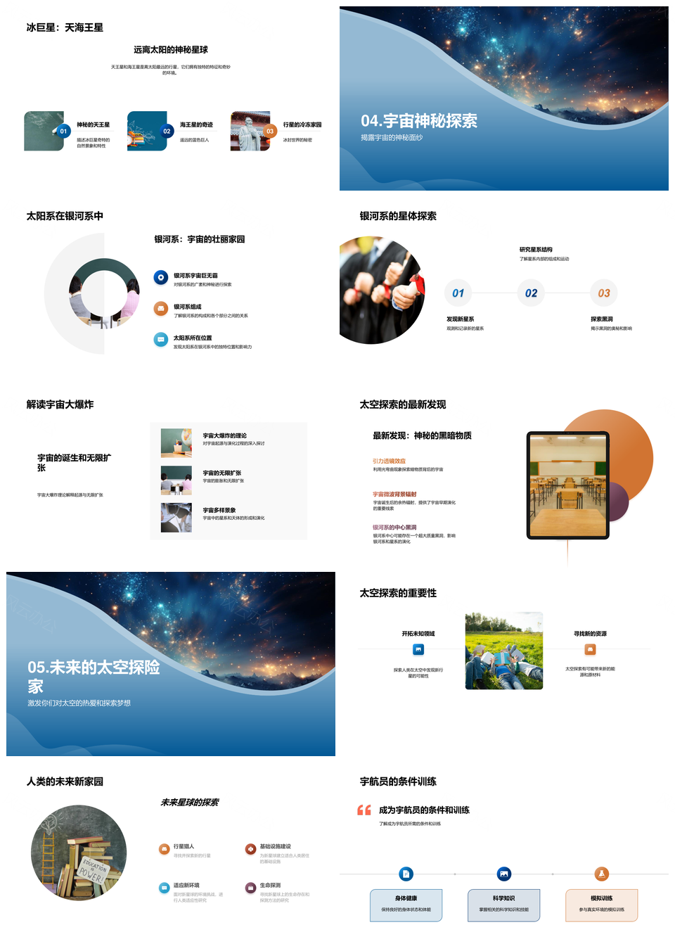宇宙奥秘太空探索太阳系行星银河起源PPT模板