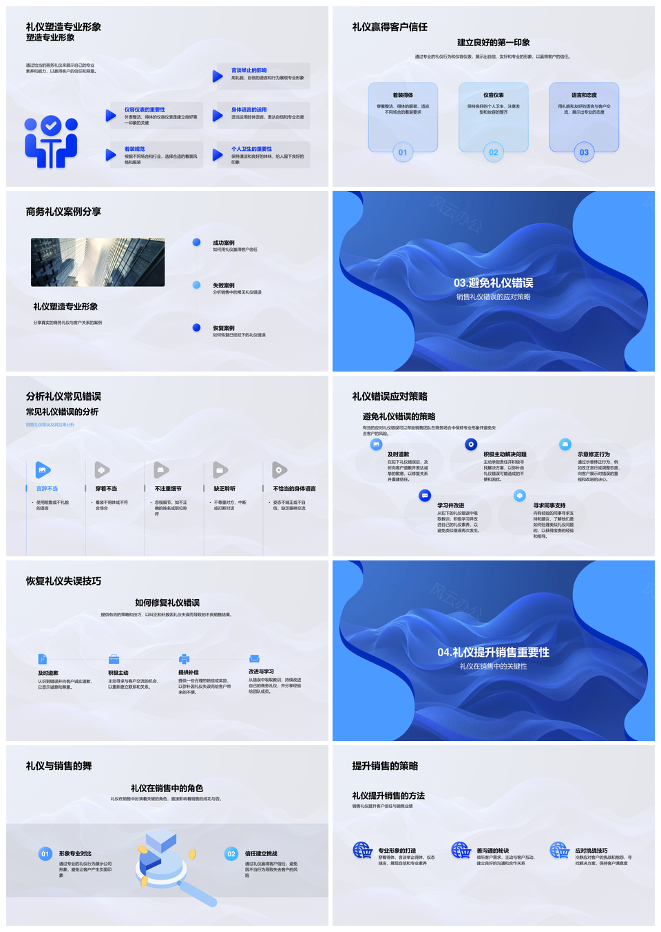 商务礼仪销售策略客户信任心理专业形象PPT模板