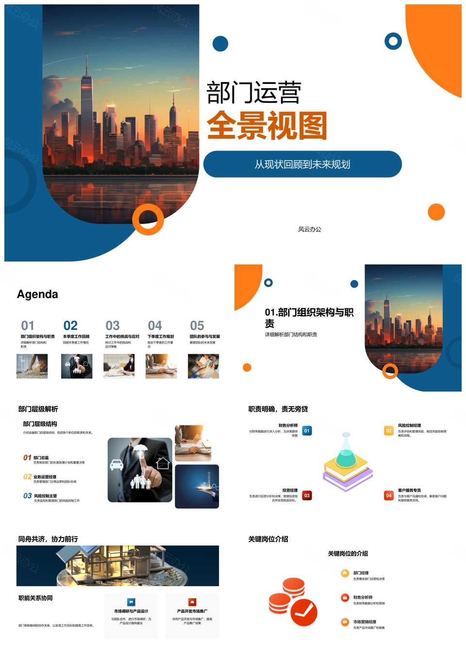 部门运营全景现状未来季度总结规划业务财务产品摩天大楼PPT模板