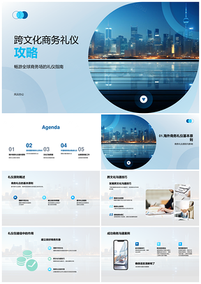 跨文化商务礼仪海外出差培训沟通技巧PPT模板