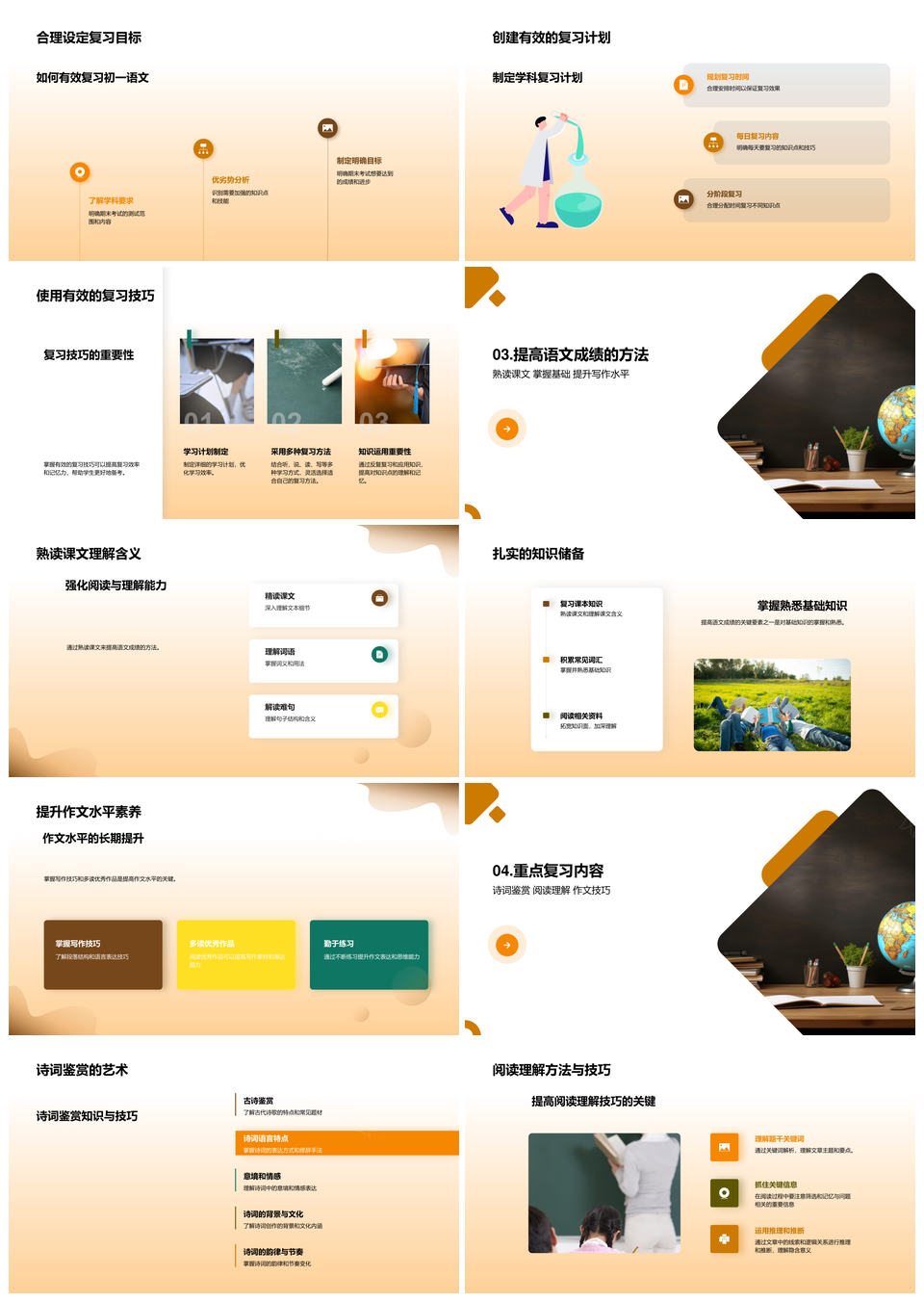 初一语文期末复习提分秘籍熟读基础PPT模板