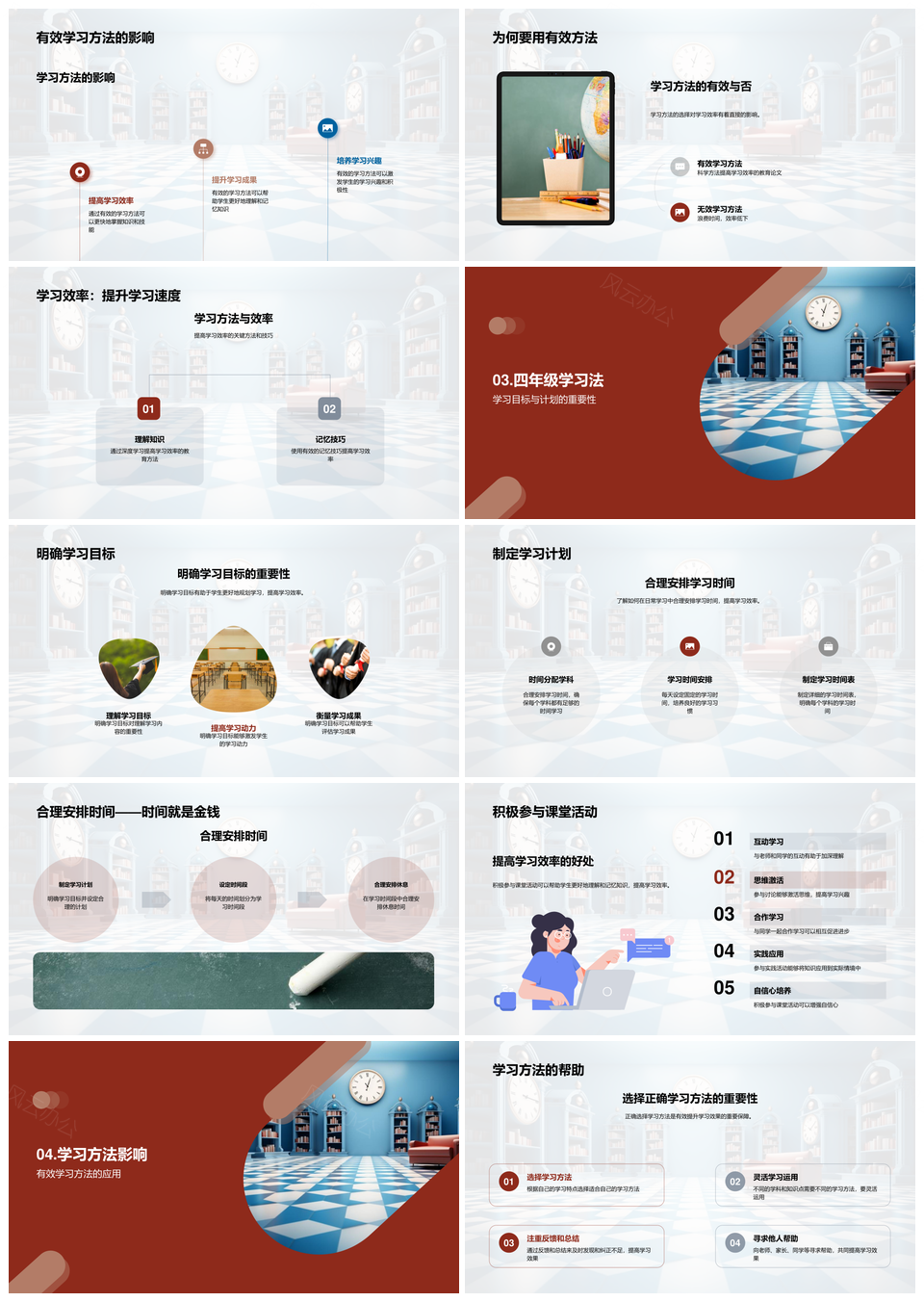四年级高效学习方法策略效率目标计划PPT模板