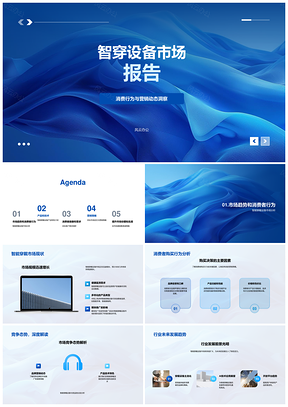 智能穿戴市场趋势消费行为营销策略竞品分析PPT模板