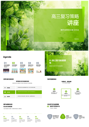 高三师生高效复习策略讲座PPT模板