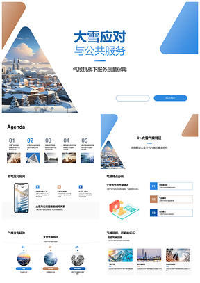公共设施大雪应对策略与服务保障PPT模板