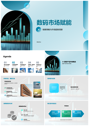 数码市场趋势赋能销售策略竞争优势PPT模板