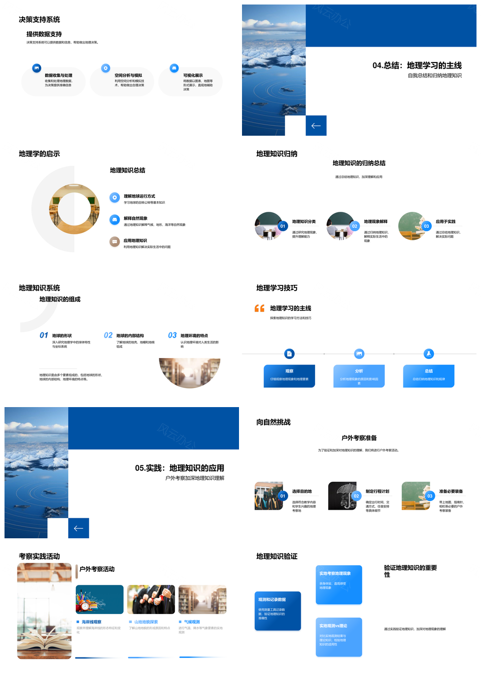 地理密码探秘自然气候地形演变海洋实用教学地图PPT模板