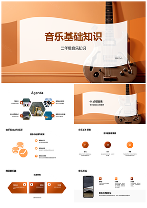 二年级音乐音高音长节奏乐器艺术形式PPT模板