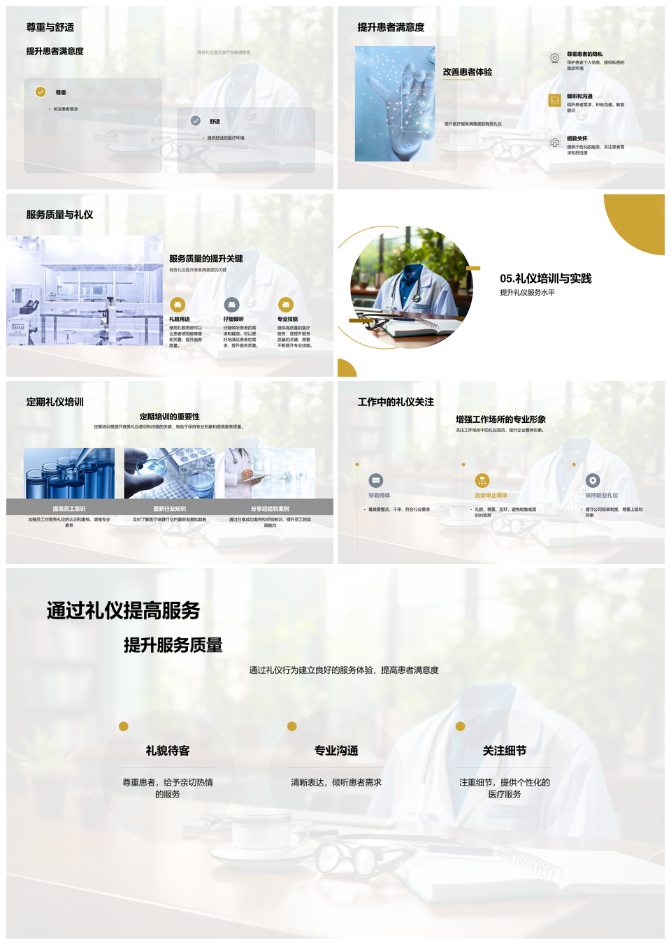 医疗商务礼仪培训提升服务患者满意度PPT模板