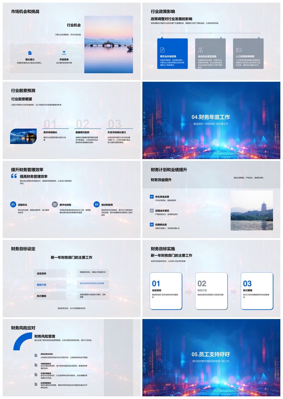 餐饮行业季度财报财务收支利润预算趋势竞争回报PPT模板