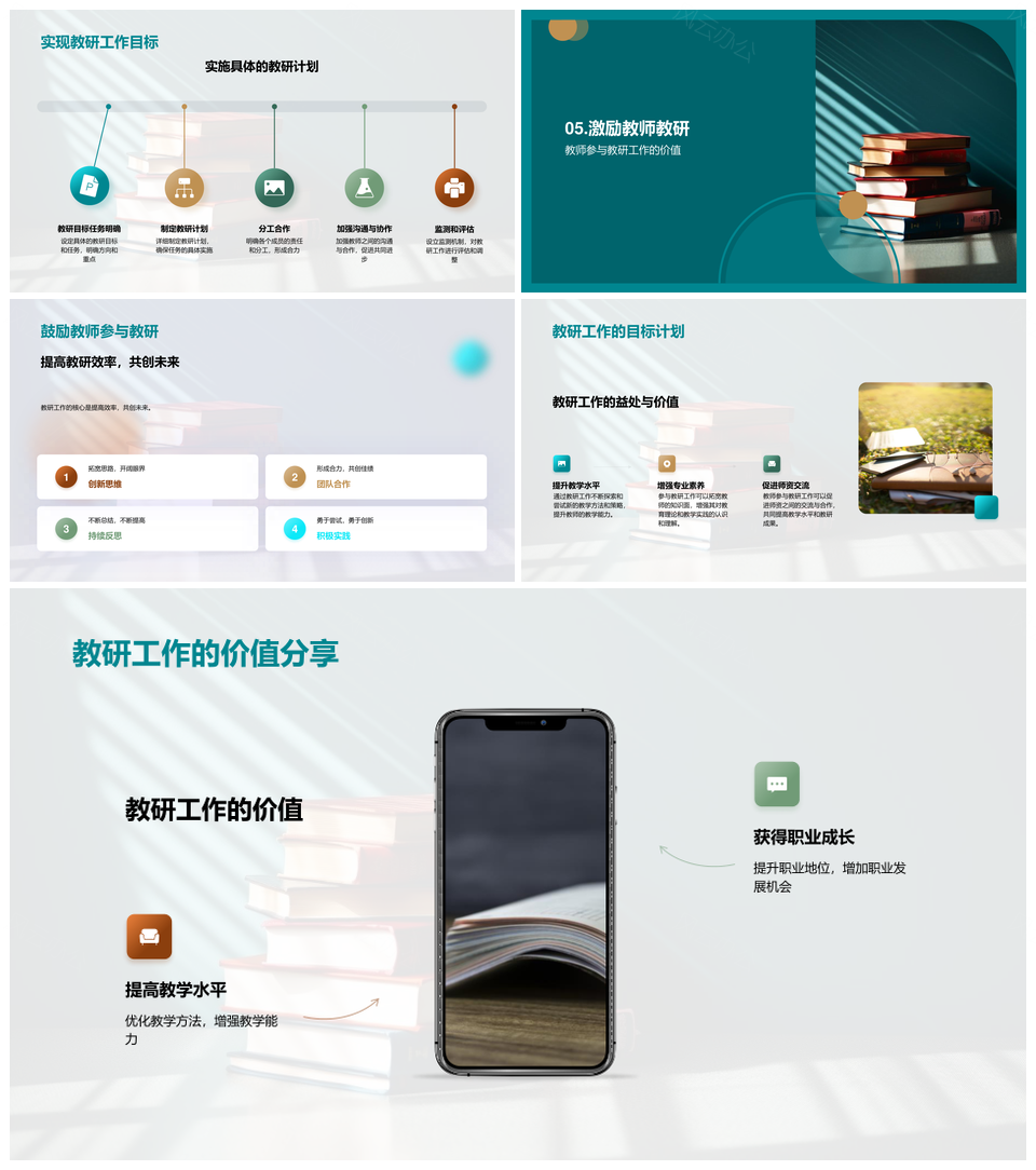 2025教研年终总结新年目标展望激励高效PPT模板