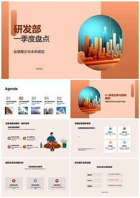 研发部一季度业务流程产品开发指标盘点PPT模板