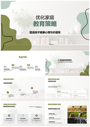 优化家庭教育平衡保护要求树立榜样PPT模板