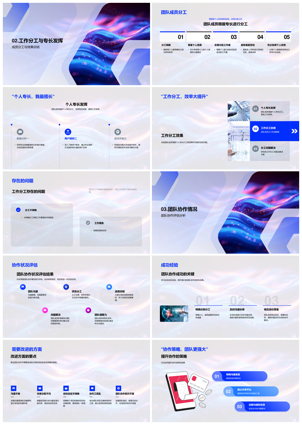 生物医疗项目团队协作增效分工季度回顾PPT模板