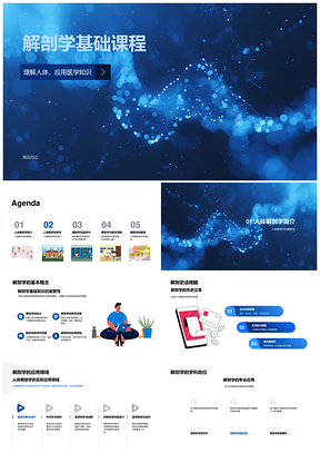 人体解剖学基础课程器官功能疾病防治医学PPT模板