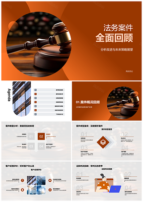 法务案件律师团队协作处理流程客户反馈全面回顾PPT模板
