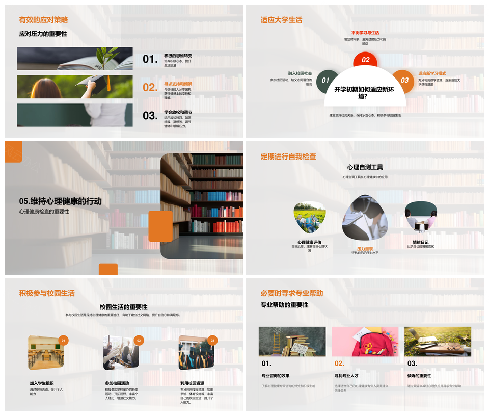 大学生心理健康自我调整与专业帮助指南PPT模板