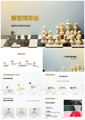 博弈论经济学模型优化市场竞争谈判预测棋盘非完全延迟PPT模板