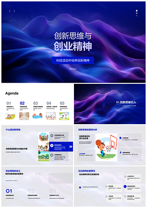 创新思维创业精神引领科创教育职业发展PPT模板