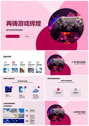 游戏辉煌创新互动优化提升用户留存活跃营销策略PPT模板