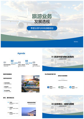 旅游业务季度业绩战略规划与产品优化PPT模板