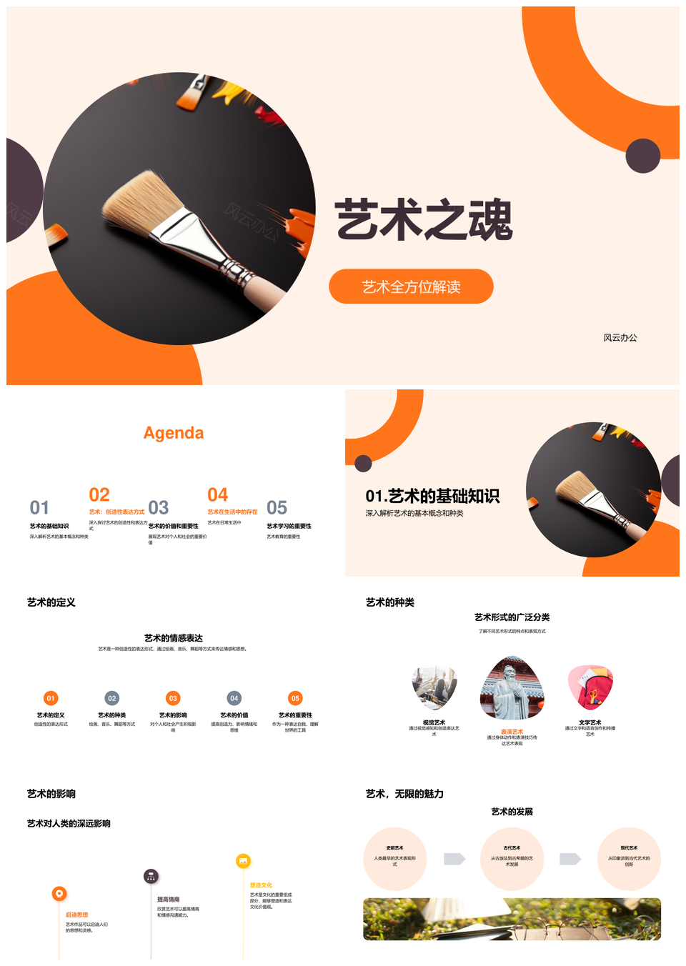 艺术之魂全解种类价值与魅力PPT模板