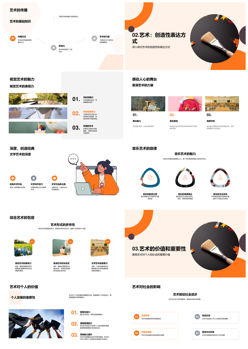 艺术之魂全解种类价值与魅力PPT模板