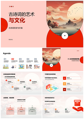 古代诗词艺术文化内涵与历史背景PPT模板