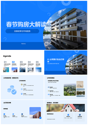 202X春节购房优惠趋势及市场预测PPT模板