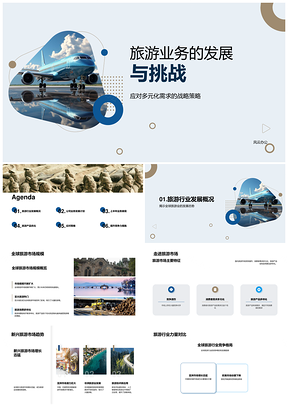 旅游业务多元化发展与全球市场竞争战略PPT模板