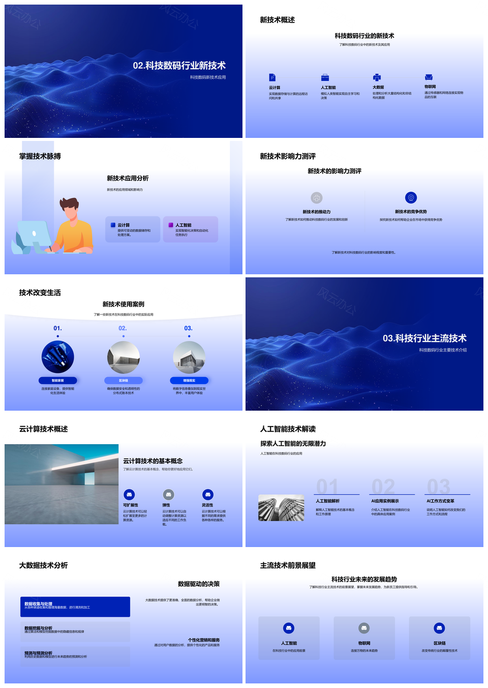 2025科技数码新技术云智数应用开发市场分析PPT模板