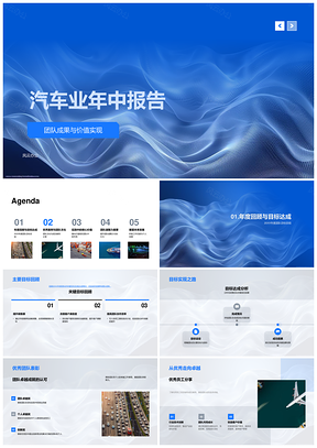 2025汽车业年中成果价值实现关键团队表彰目标分析PPT模板