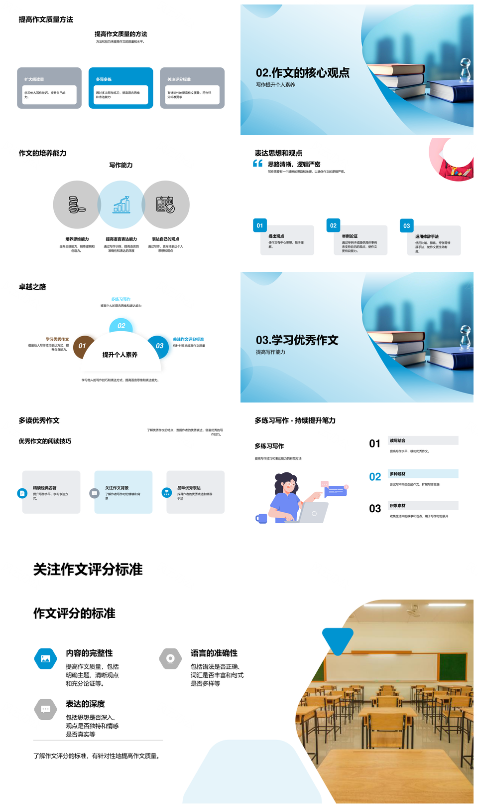 小学作文指导定义方法技巧评分标准书籍PPT模板
