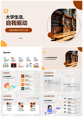 大学生活自我驱动下学术自由与时间管理PPT模板