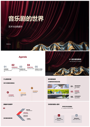 音乐剧艺术起源名作与审美提升PPT模板