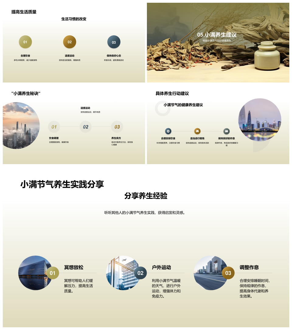 小满中医养生饮食运动调养指南PPT模板