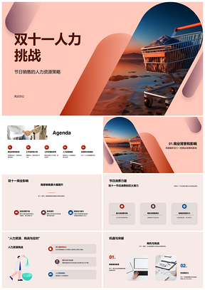 双十一人力资源销售目标计划时间环境激励PPT模板