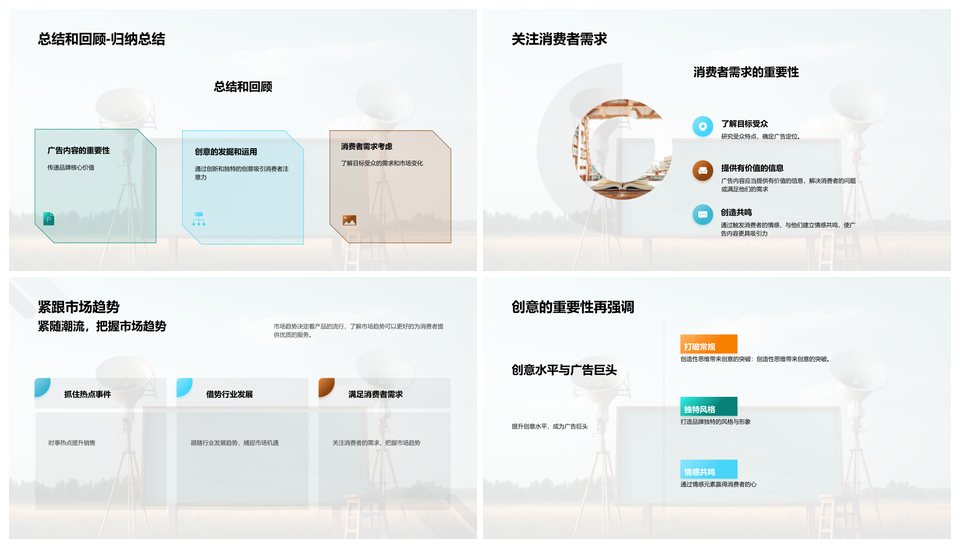 创意广告内容需求趋势故事情节视觉提升品牌知名度PPT模板