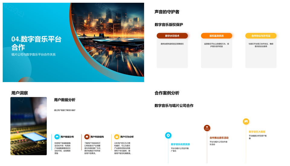 数字音乐平台冲击传统唱片行业市场PPT模板